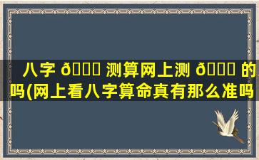 八字 🍀 测算网上测 🕊 的准吗(网上看八字算命真有那么准吗)